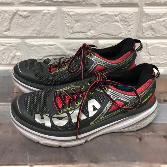Hoka One One Other - Hoka One One Bondi 4 Men US size 8 Running Shoes Gray Red Black Sneakers